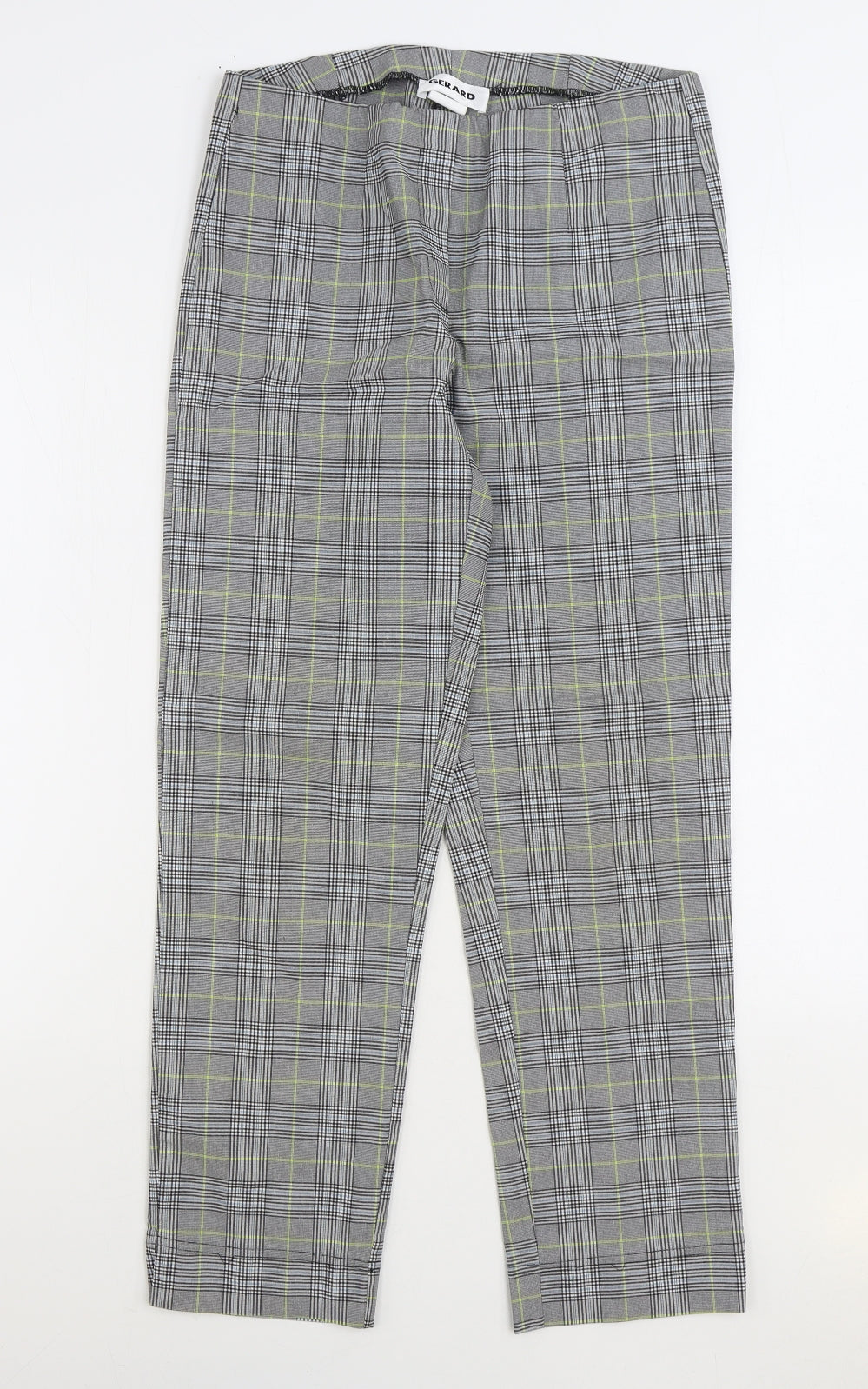 Gerard Womens Black Plaid Polyester Trousers Size 12 L27 in Regular Zip
