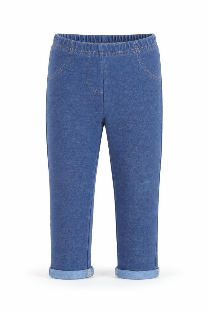 Primark Girls Blue Cotton Capri Trousers Size 24 Months Pullover