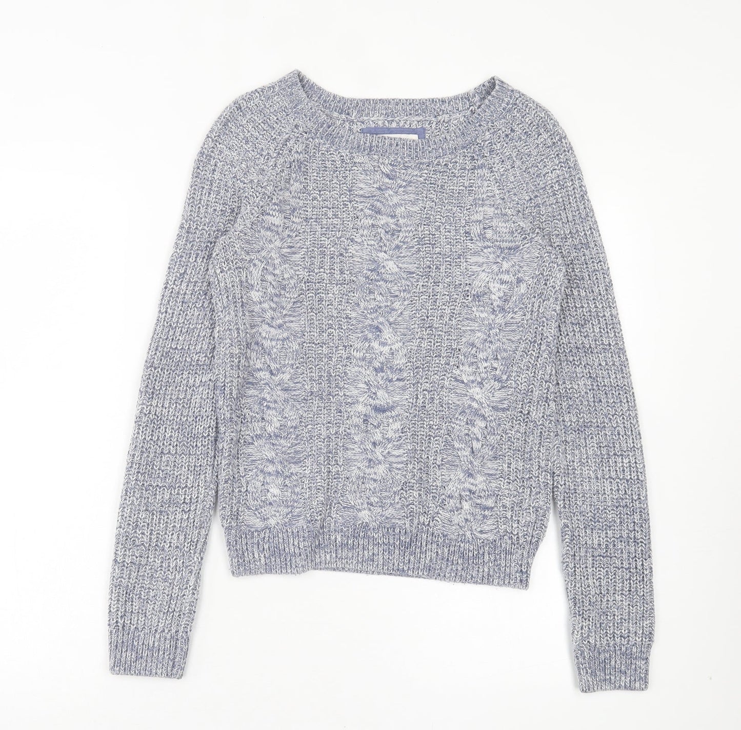 H&M Womens Blue Crew Neck Acrylic Pullover Jumper Size XS
