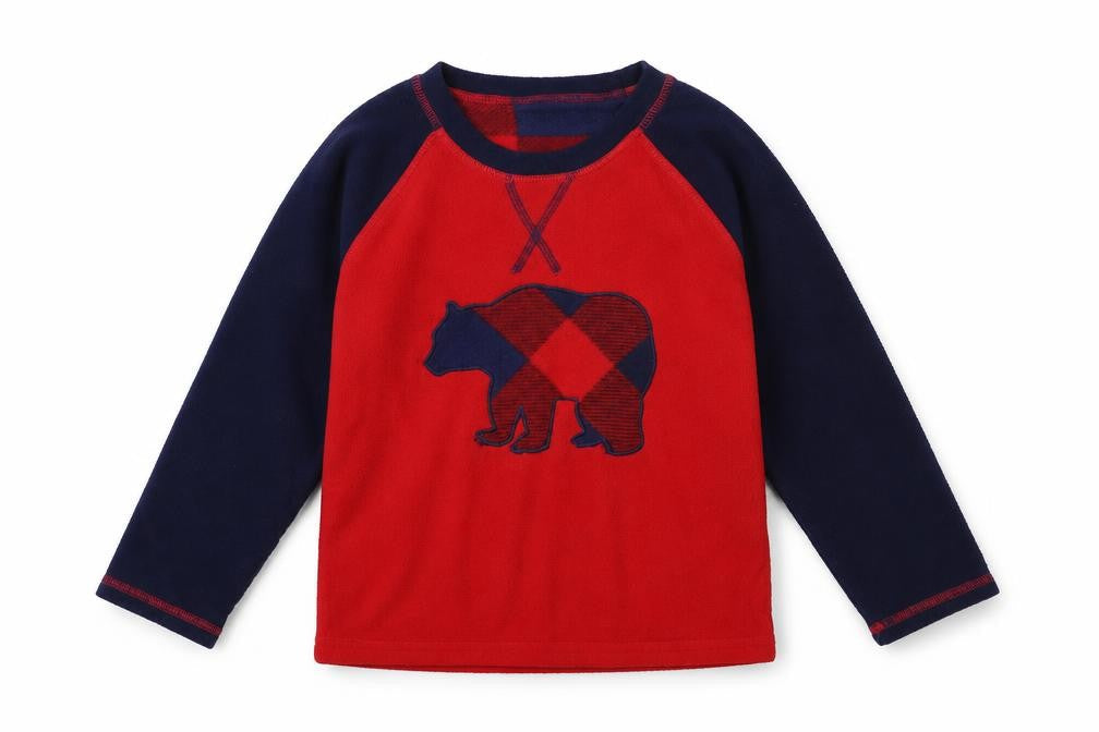 Dunnes Boys Red Colourblock Polyester Pullover Sweatshirt Size 5-6 Years Pullover - Bear