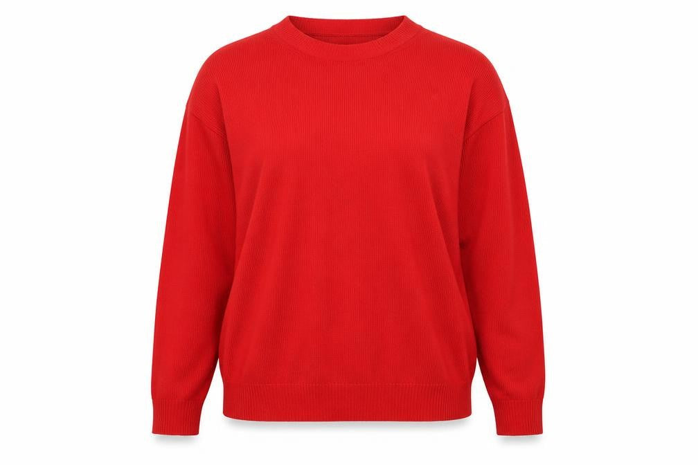Berkertex Womens Red Round Neck Acrylic Pullover Jumper Size 20