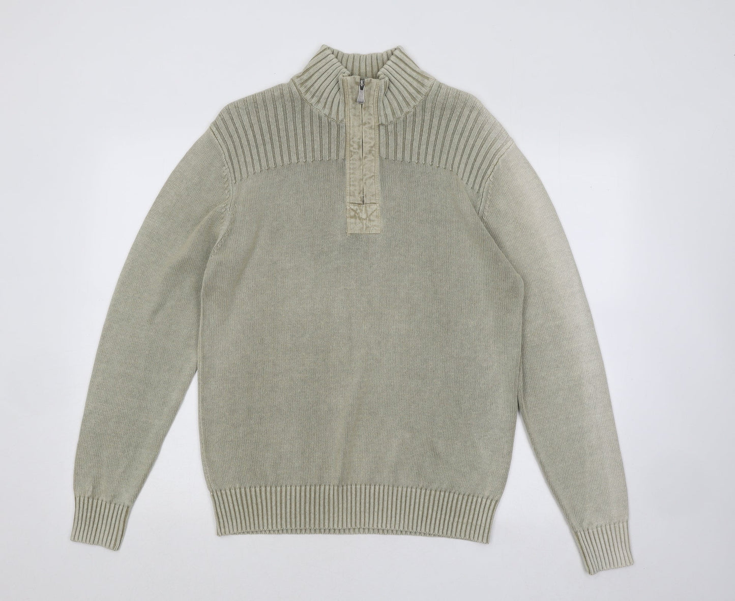 Method Mens Green Mock Neck Rayon Pullover Jumper Size M