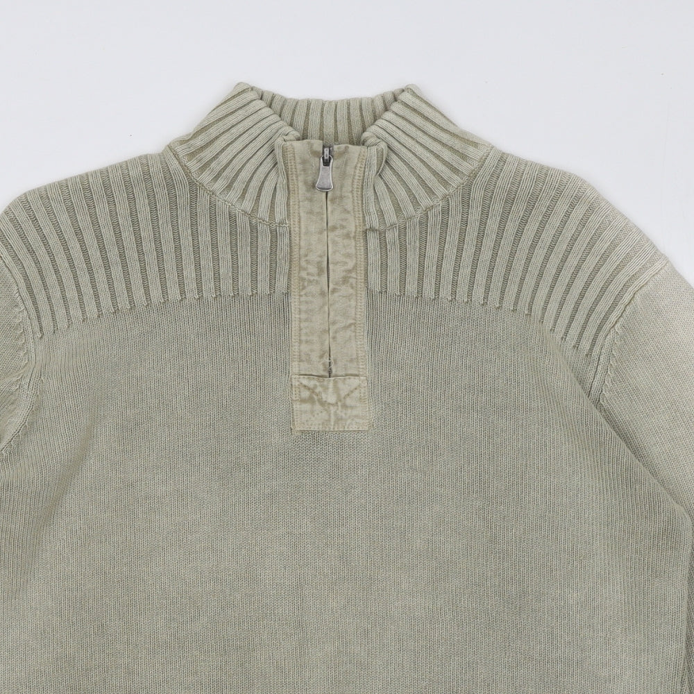 Method Mens Green Mock Neck Rayon Pullover Jumper Size M