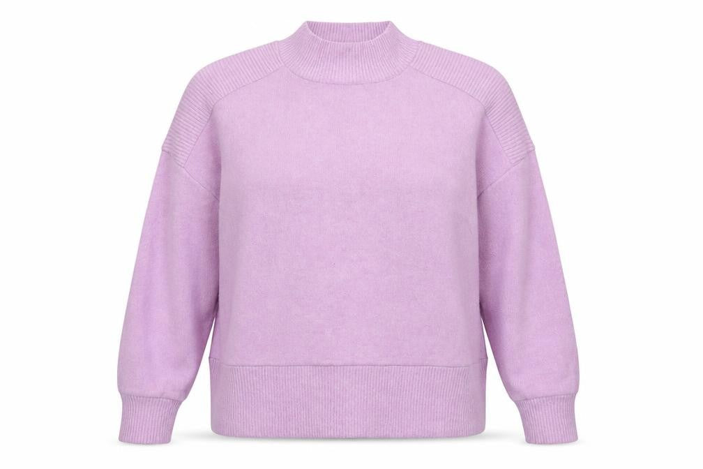 Dunnes Womens Purple Mock Neck Polyester Pullover Jumper Size L