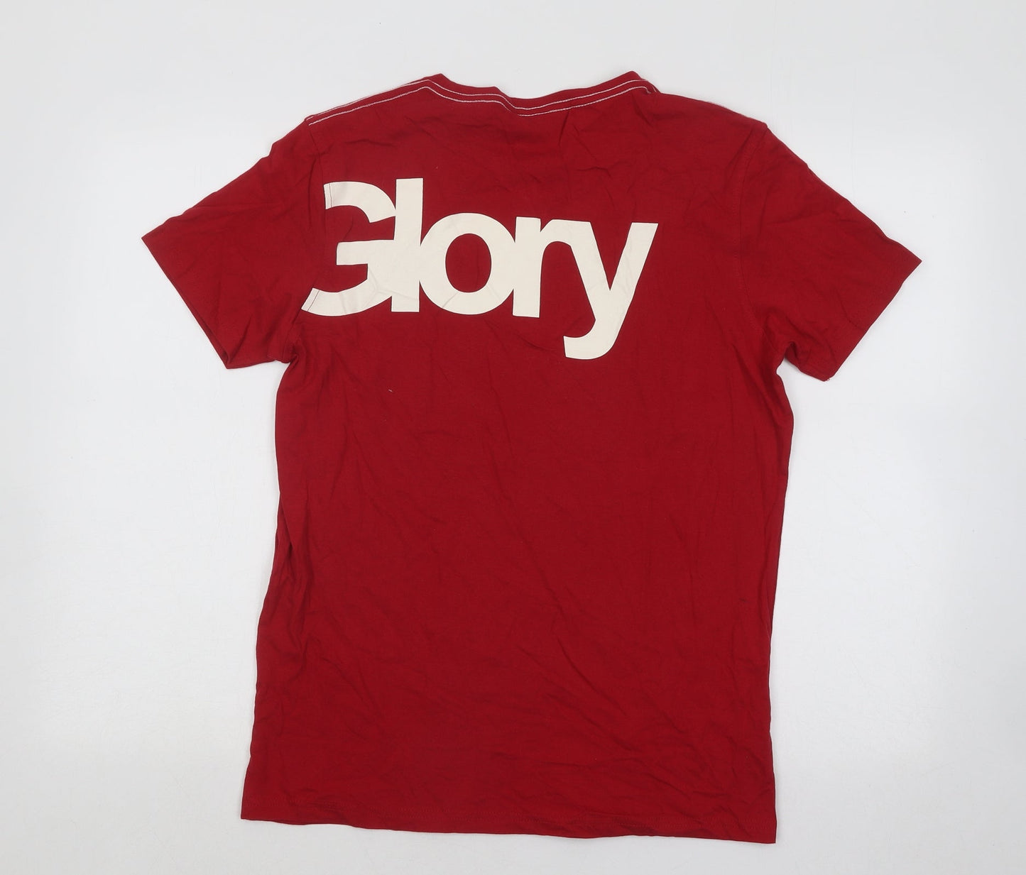 Life&Glory Mens Red Cotton T-Shirt Size M Round Neck