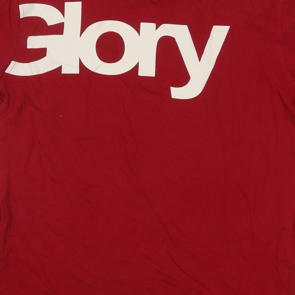 Life&Glory Mens Red Cotton T-Shirt Size M Round Neck
