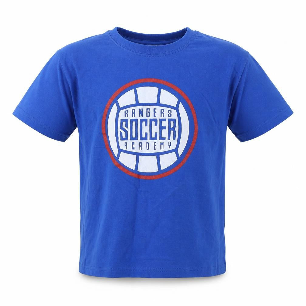 Rangers Boys Blue Cotton Basic T-Shirt Size 7-8 Years Round Neck - Rangers FC Academy