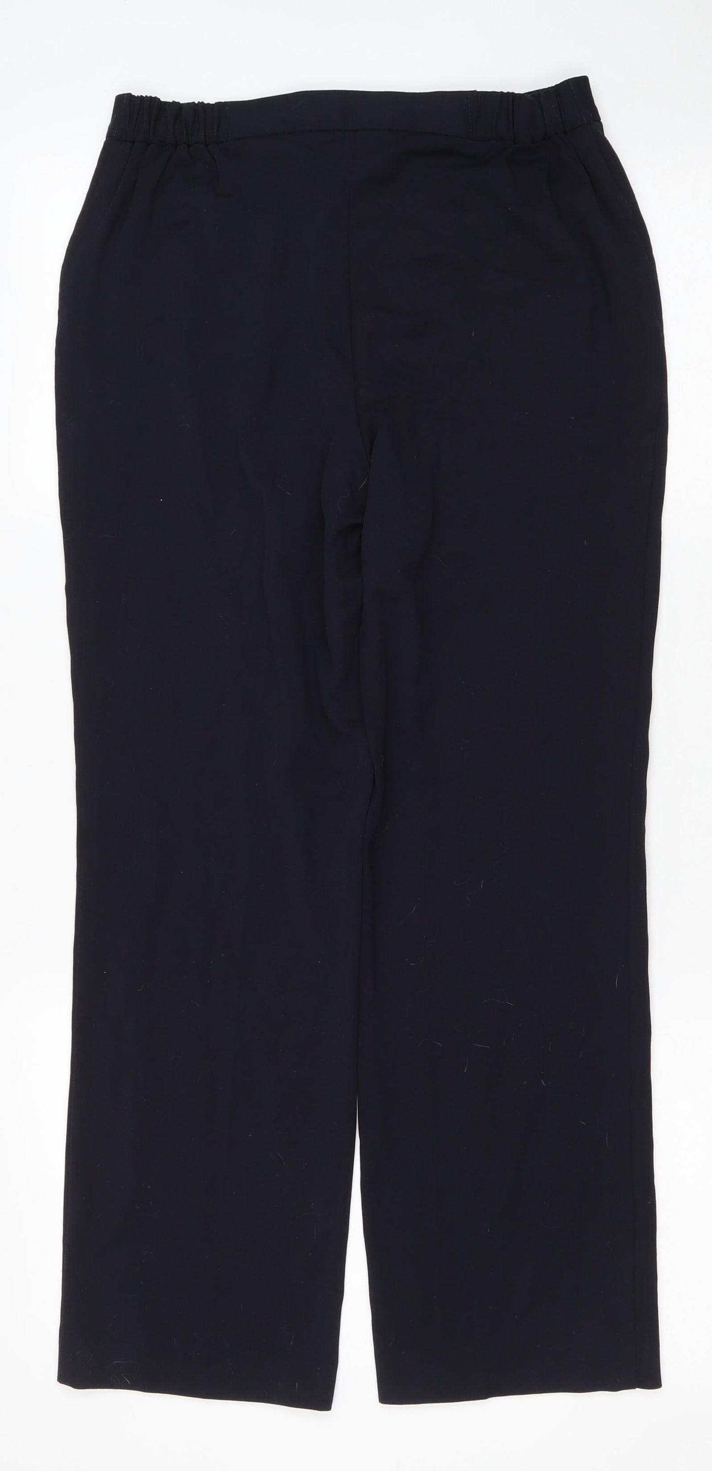 Marks and Spencer Womens Blue Viscose Dress Pants Trousers Size 8 L25 in Regular Zip