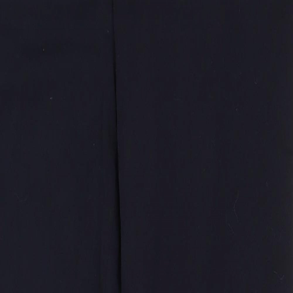 Marks and Spencer Womens Blue Viscose Dress Pants Trousers Size 8 L25 in Regular Zip