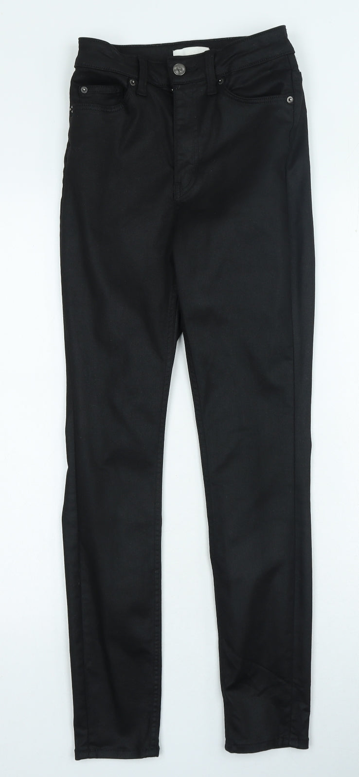 H&M Womens Black Polyester Skinny Jeans Size 8 L25 in Regular Zip