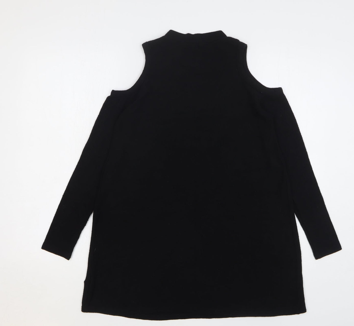 River Island Womens Black Round Neck Viscose Pullover Jumper Size 8
