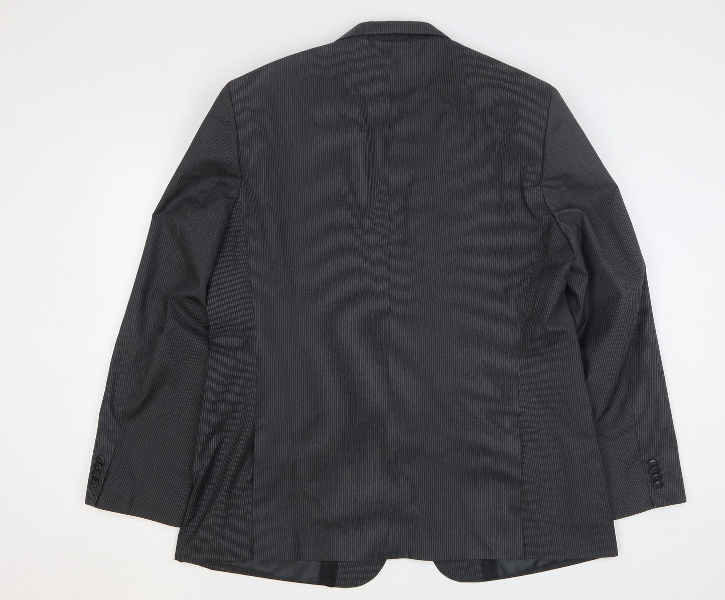 F&F Mens Grey Striped Polyester Jacket Suit Jacket Size 46