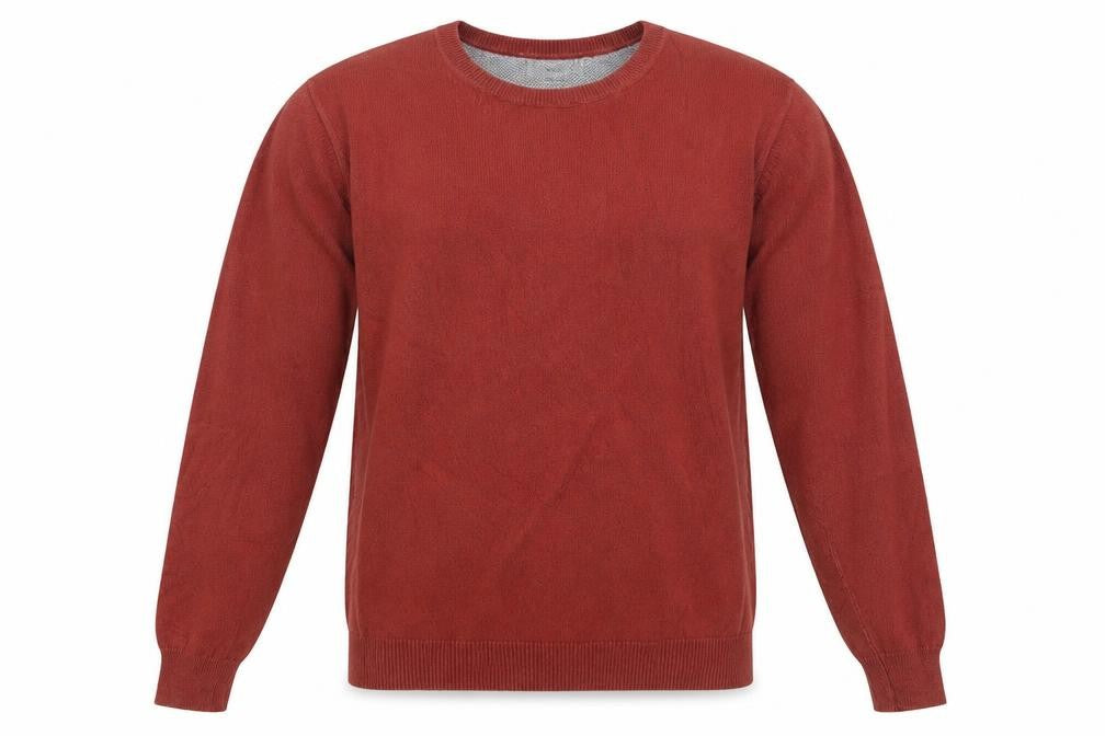 Marks and Spencer Mens Orange Crew Neck Cotton Pullover Jumper Size S