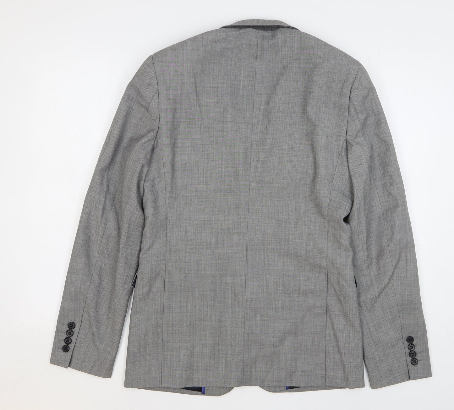 Topman Mens Grey Wool Jacket Suit Jacket Size 36