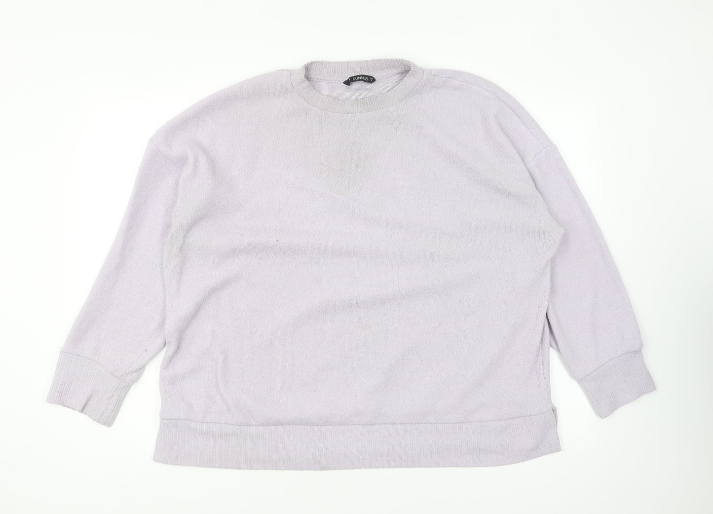 Dunnes Stores Womens Purple Round Neck Polyester Pullover Jumper Size L