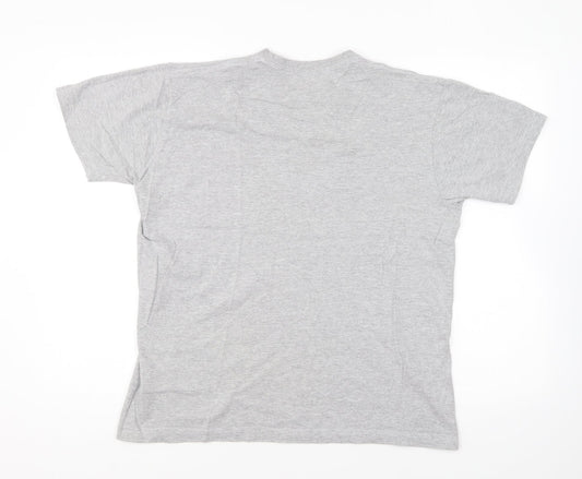 DH Shirts Mens Grey Cotton T-Shirt Size M Round Neck - Let It Snow