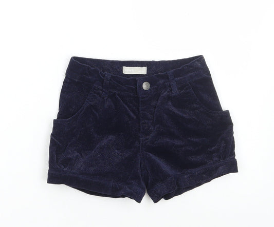 name it Girls Blue Cotton Boyfriend Shorts Size 6 Years Regular Zip