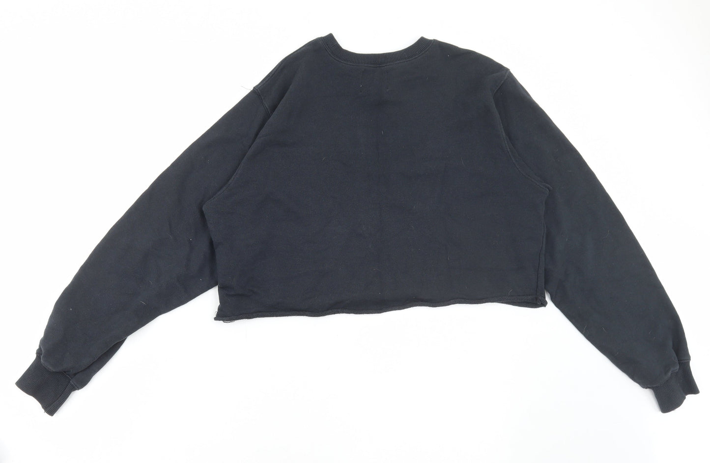Pull&Bear Womens Blue Cotton Pullover Sweatshirt Size XS Pullover - Cropped, Ocean Port