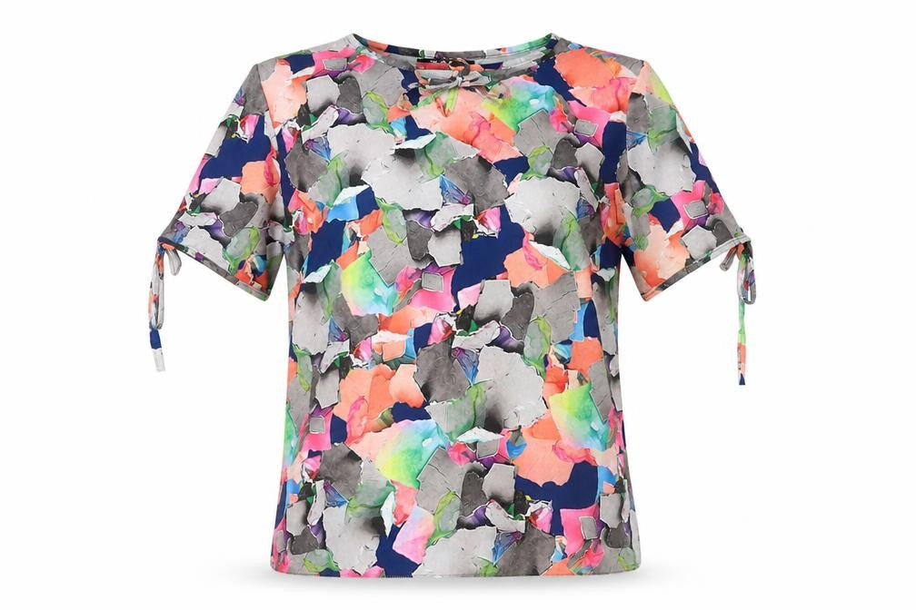 wren Womens Multicoloured Colourblock Polyester Basic T-Shirt Size 10 Crew Neck
