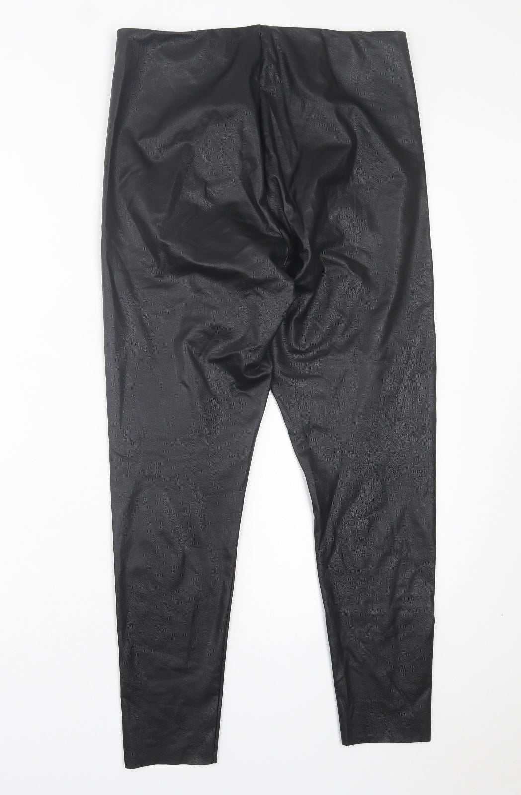 Gallery Womens Black Polyurethane Capri Trousers Size 16 L27 in Regular - Faux Leather