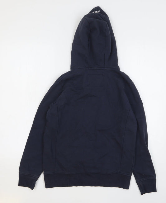 Ripstop Boys Blue Cotton Pullover Hoodie Size L Pullover