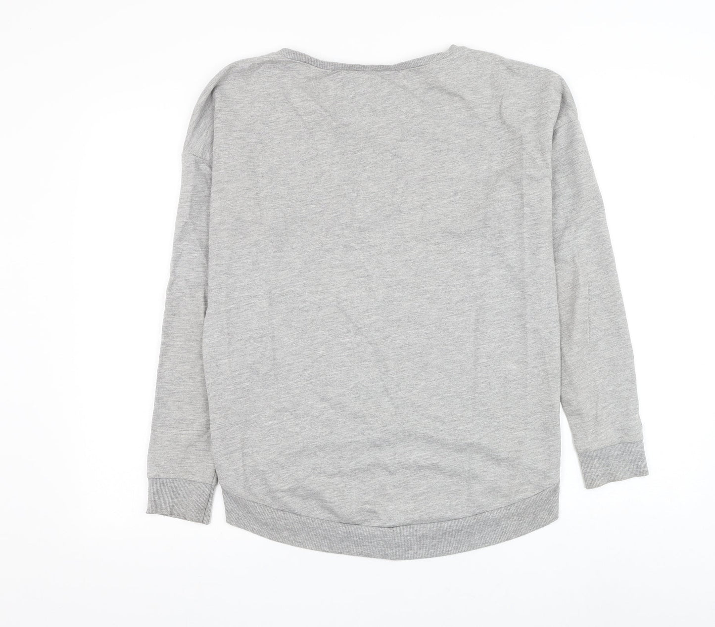 Dunnes Stores Womens Grey Cotton Pullover Sweatshirt Size S Pullover - Floral Heart