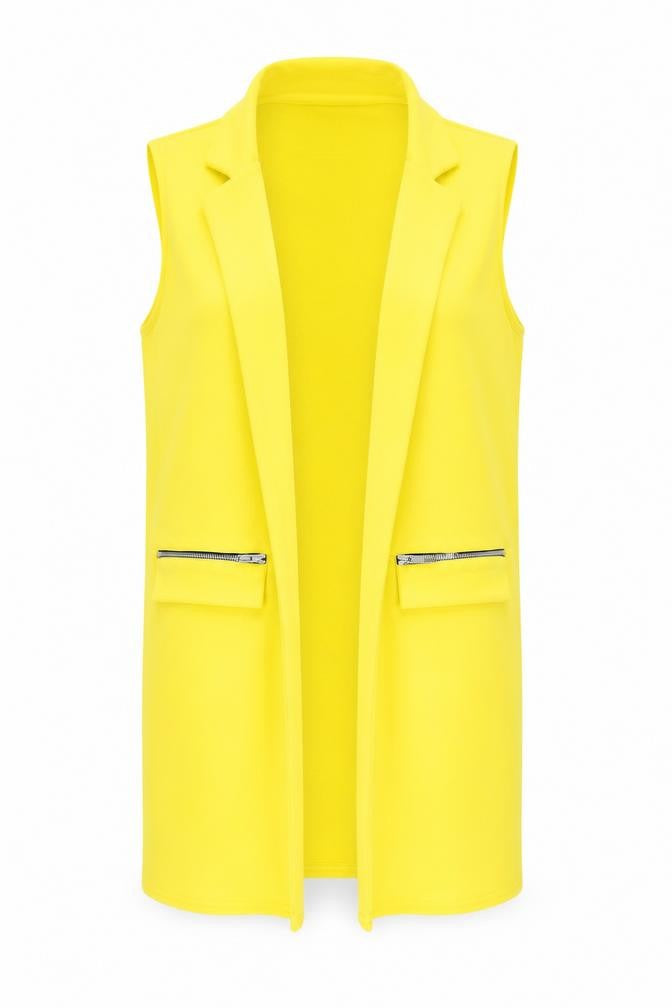 Parisian Collection Womens Yellow Collared Polyester Cardigan Jumper Size 14