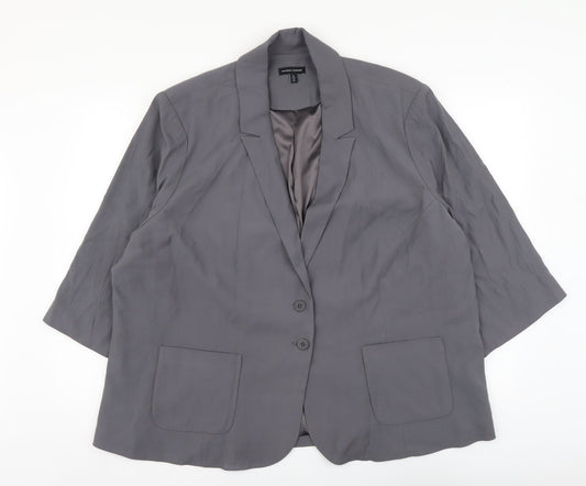 Universal Standard Womens Grey Viscose Jacket Suit Size L