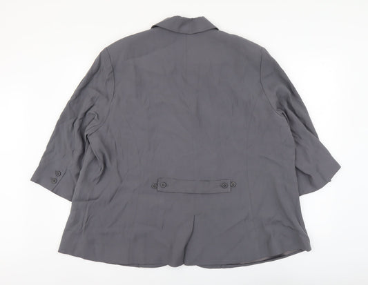 Universal Standard Womens Grey Viscose Jacket Suit Size L