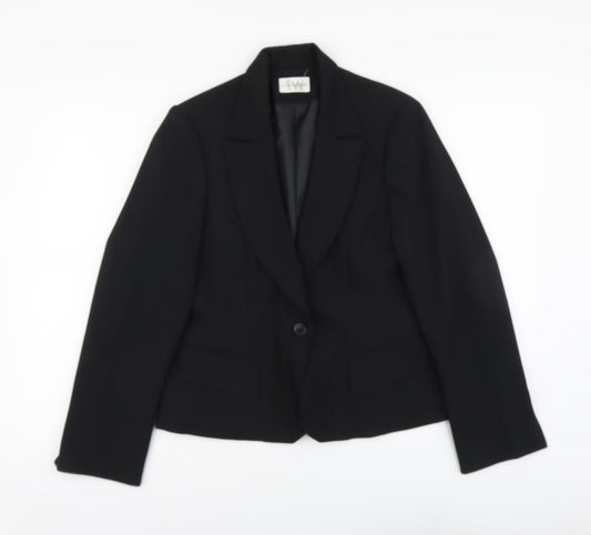 Todays Woman Womens Black Polyester Jacket Suit Jacket Size 12