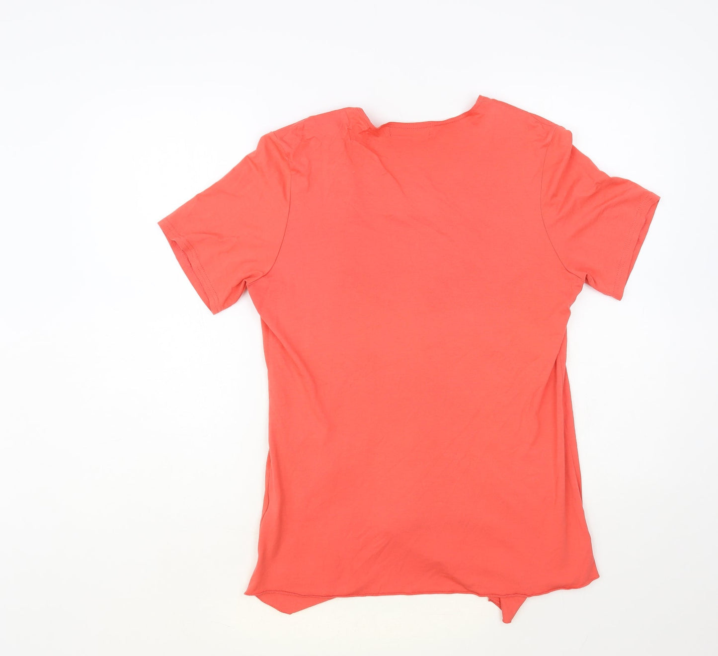 Gerard Womens Orange Geometric Viscose Basic Blouse Size 14 Round Neck