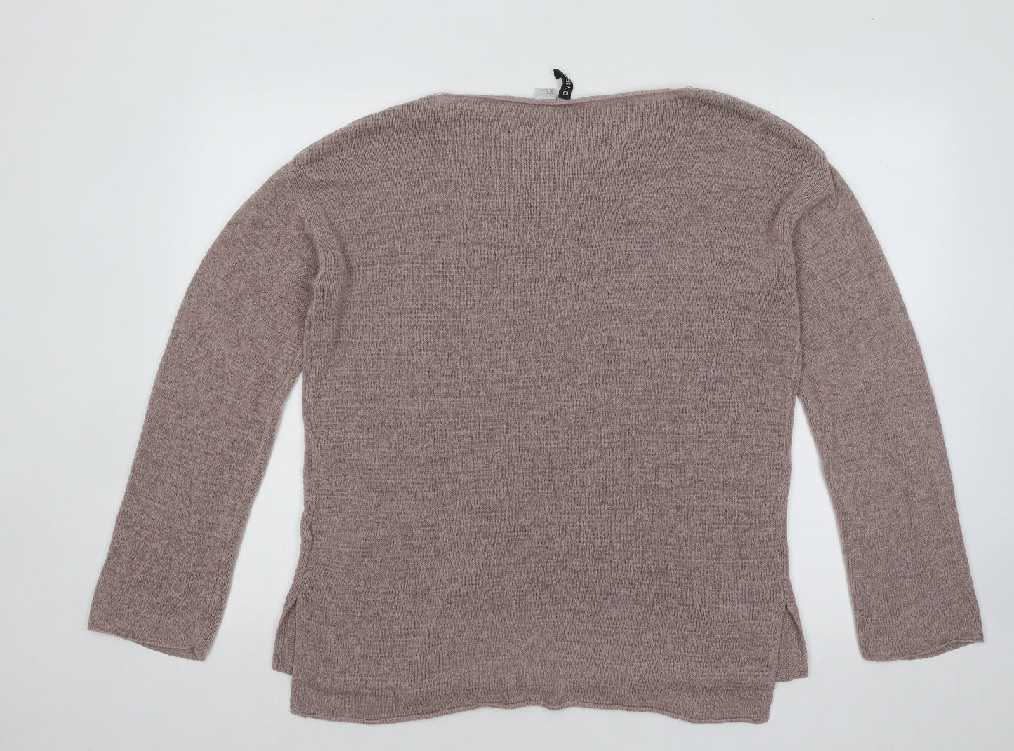 Divided by H&M Womens Brown Round Neck Acrylic Pullover Jumper Size S