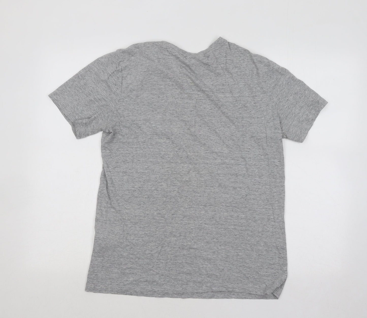 H&M Womens Grey Cotton Basic T-Shirt Size M Round Neck - Equipe De Sport