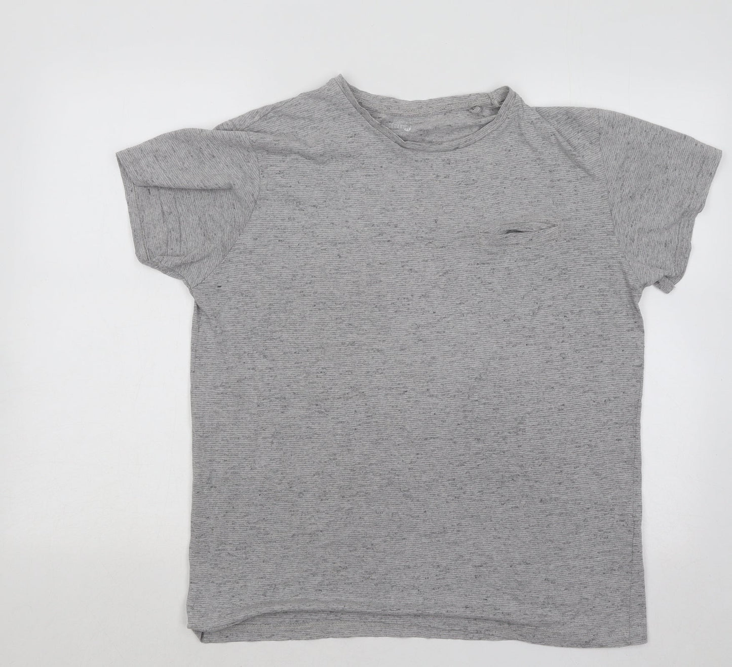 Cedar Wood State Womens Grey Cotton Basic T-Shirt Size M Round Neck