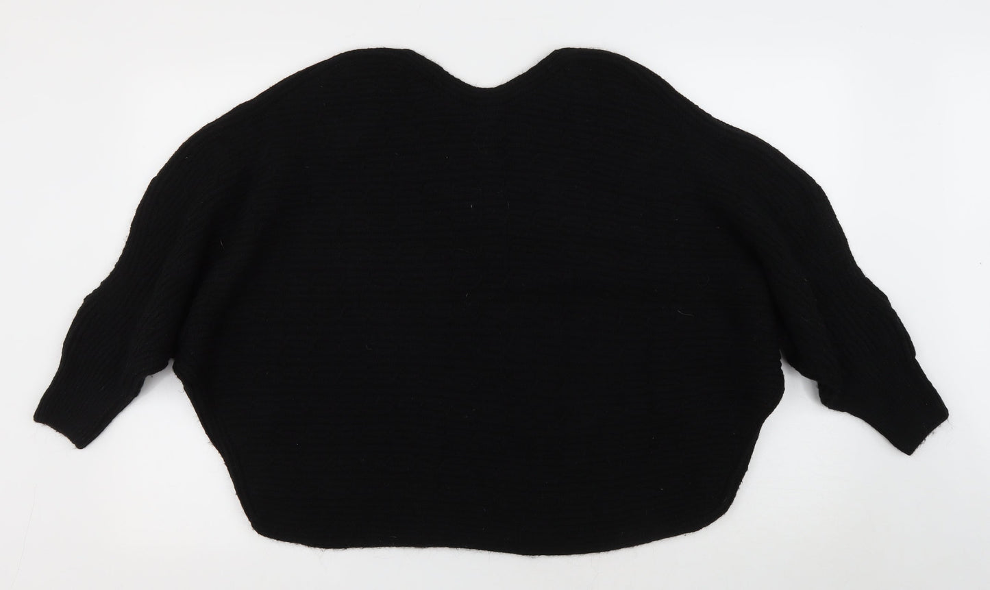 JD Williams Womens Black Round Neck Acrylic Pullover Jumper Size 16