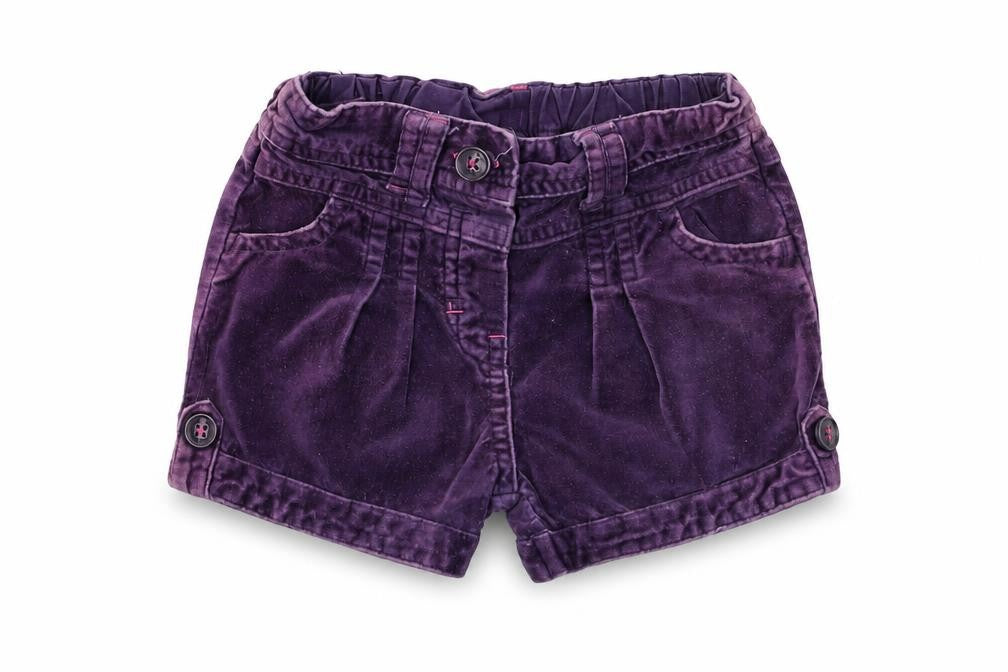 Cherokee Girls Purple Cotton Cropped Trousers Size 9-12 Months Button