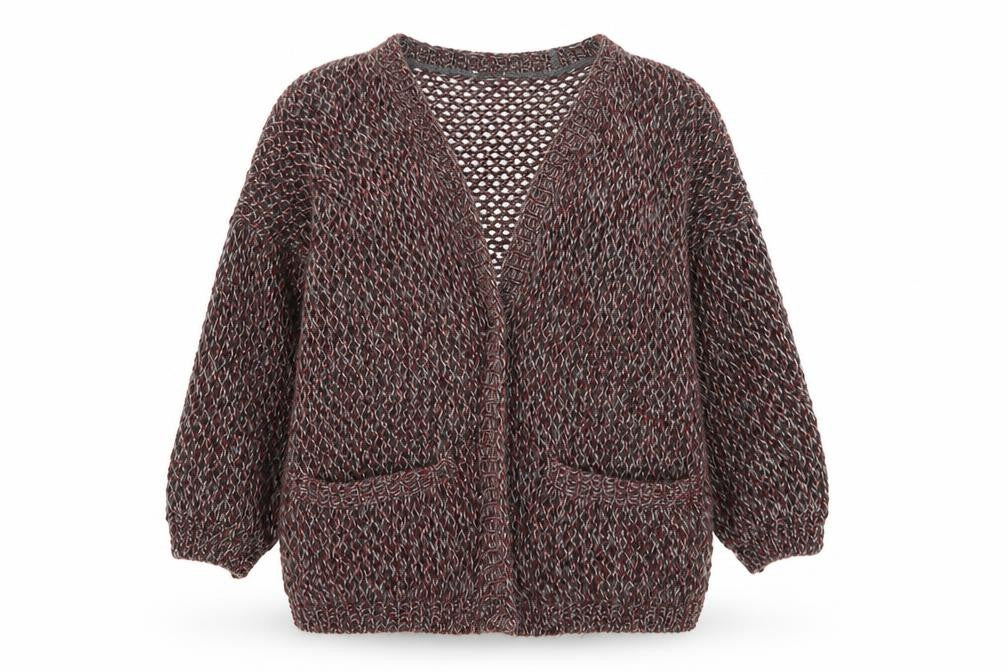 Sparkle & Fade Womens Red V-Neck Acrylic Cardigan Jumper Size M