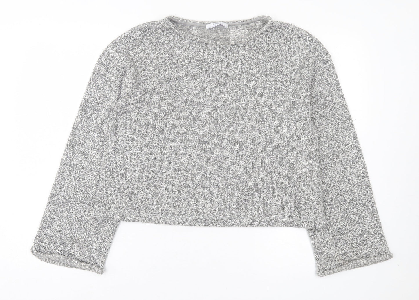 Zara Womens Grey Crew Neck Polyester Pullover Jumper Size L