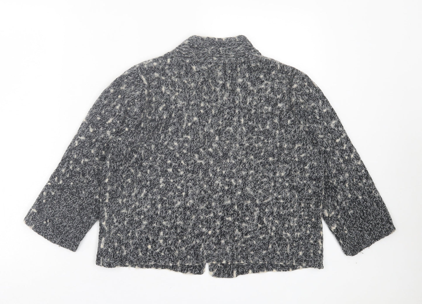 Maine Womens Grey V-Neck Acrylic Cardigan Jumper Size 14