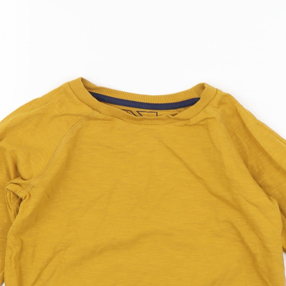 Urban-Dept Boys Yellow Cotton Basic T-Shirt Size 6 Years Round Neck Pullover