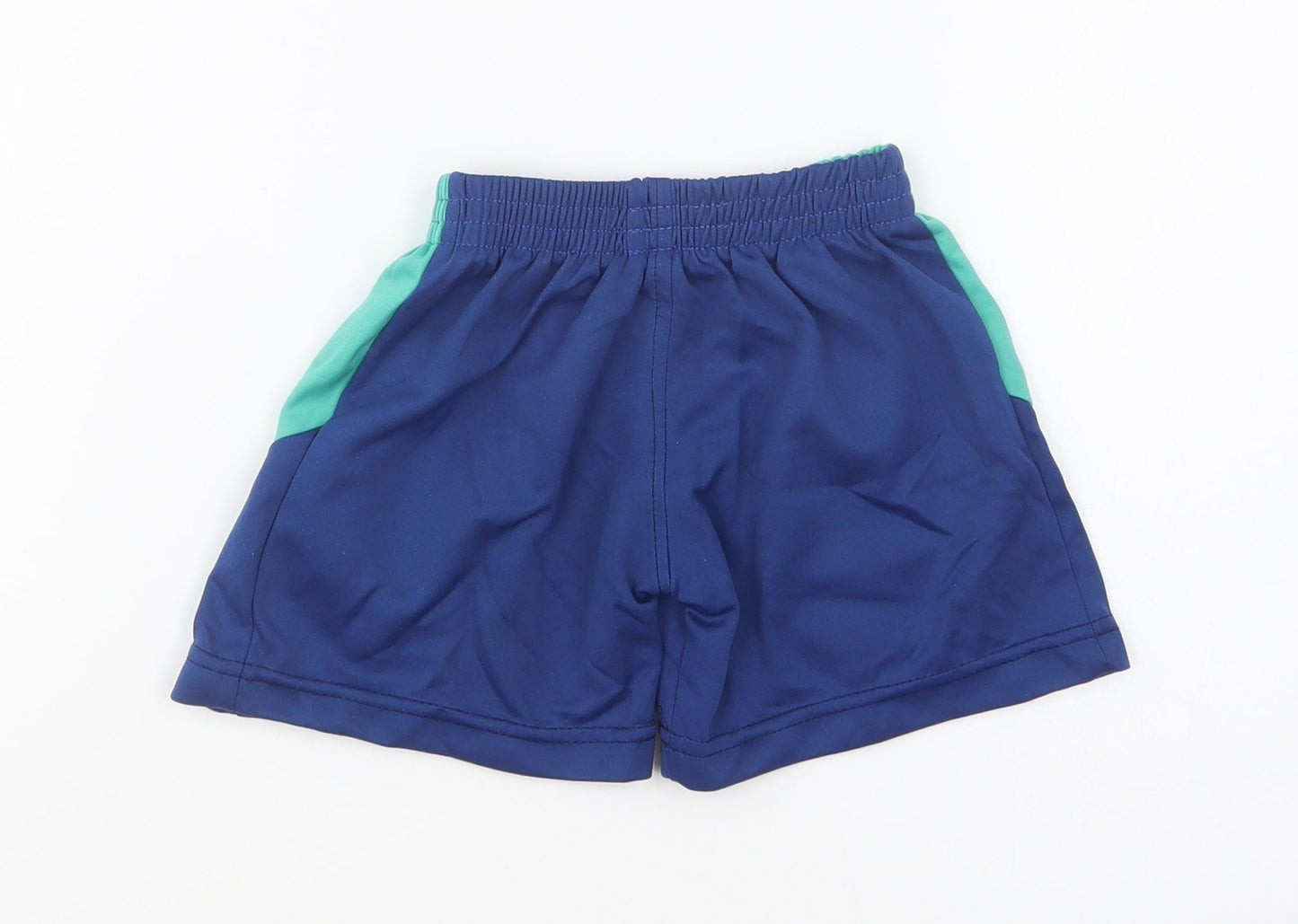 FC Barcelona Boys Blue Polyester Sweat Shorts Size 2 Years Regular Drawstring - Barcelona FC