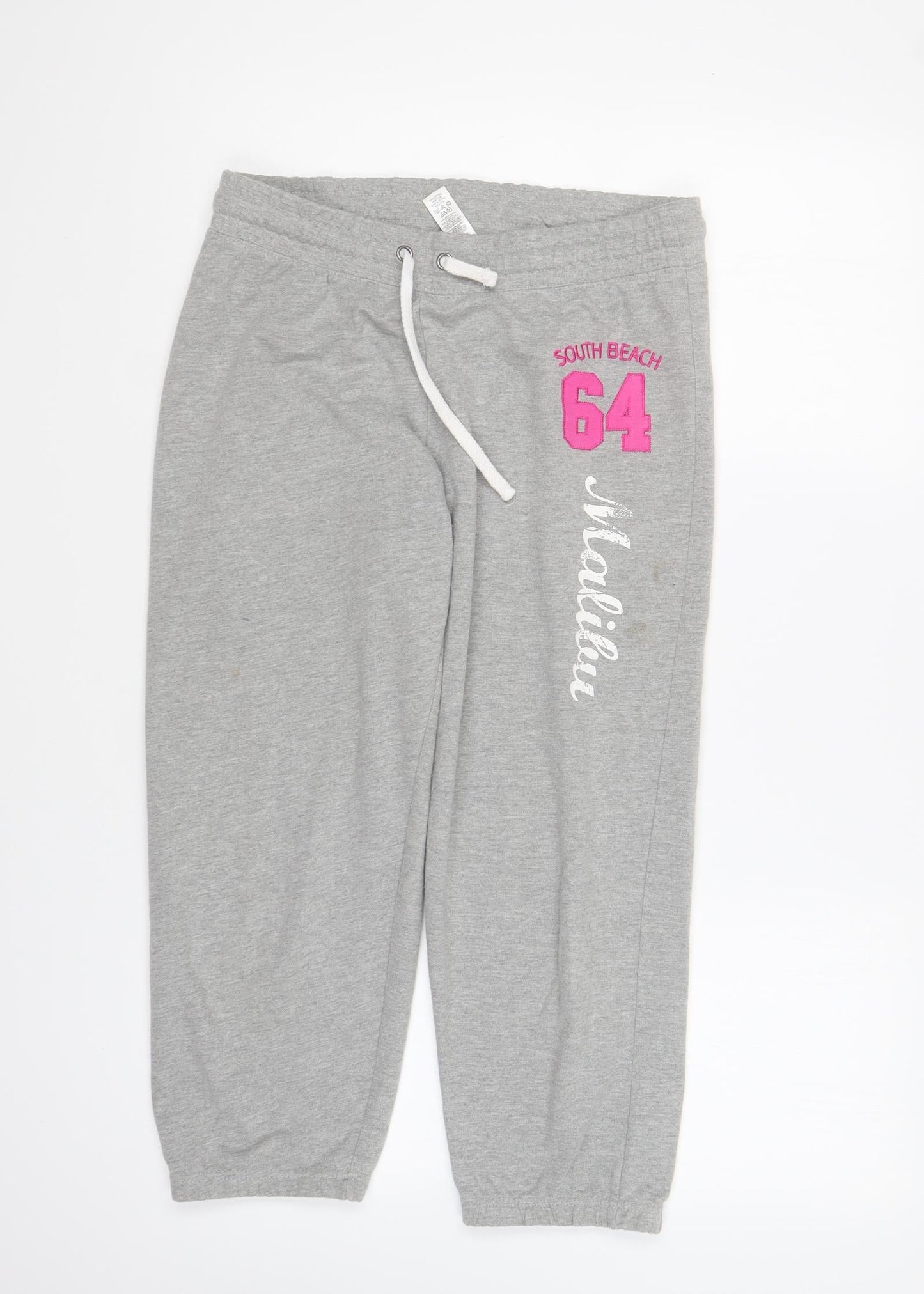 Dunnes Stores Womens Grey Polyester Jogger Trousers Size 10 L21 in Regular Drawstring - Malibu
