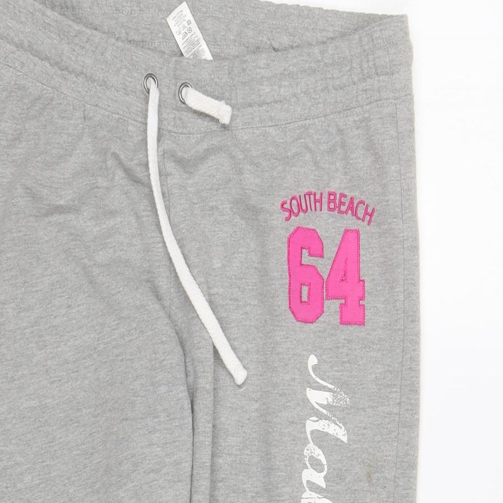 Dunnes Stores Womens Grey Polyester Jogger Trousers Size 10 L21 in Regular Drawstring - Malibu