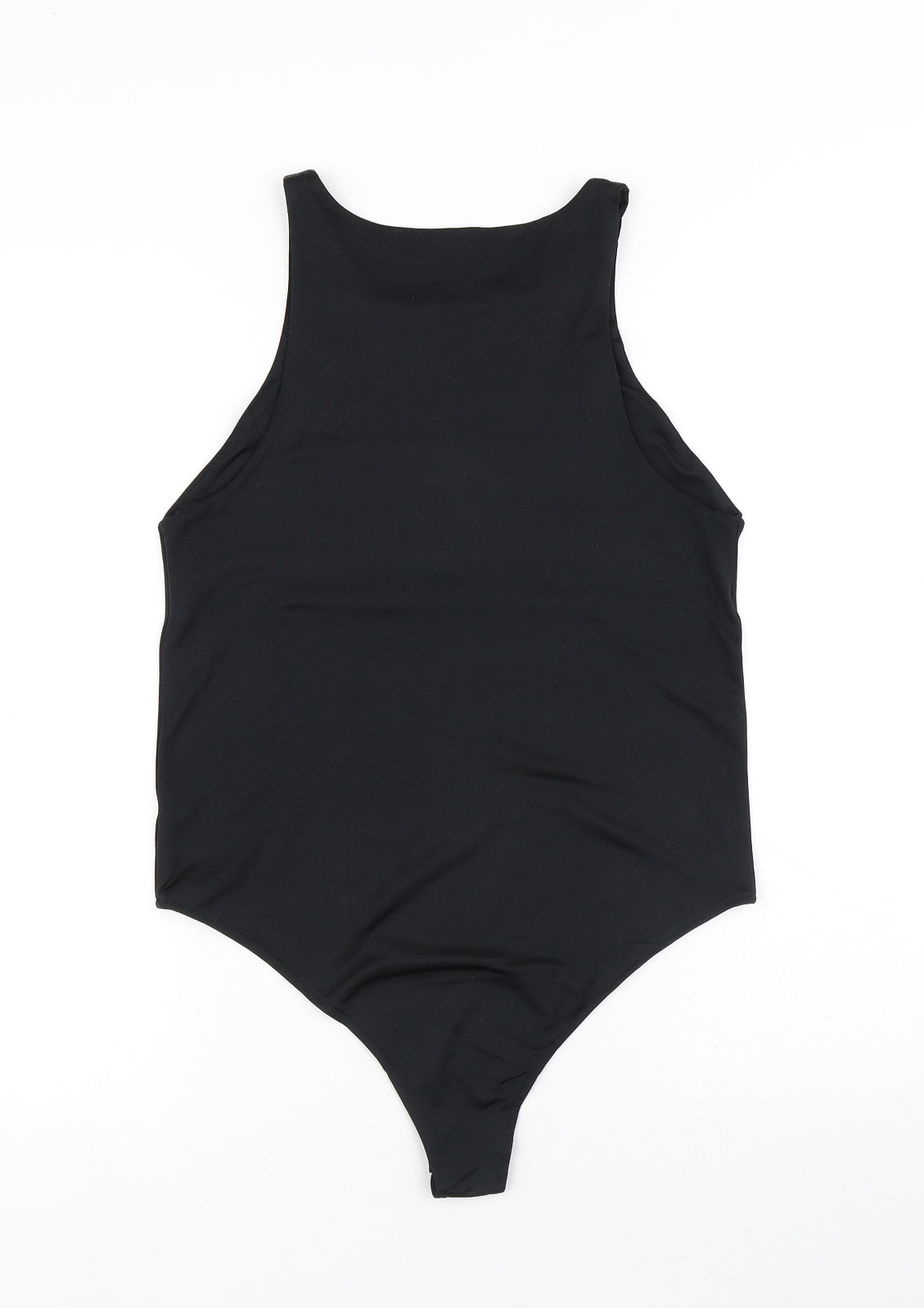Dunnes Stores Womens Black Polyester Bodysuit One-Piece Size M Snap