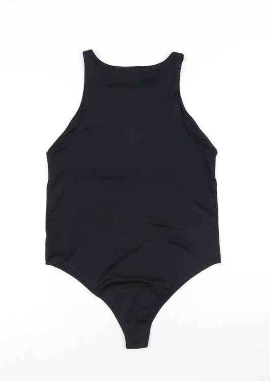 Dunnes Stores Womens Black Polyester Bodysuit One-Piece Size M Snap