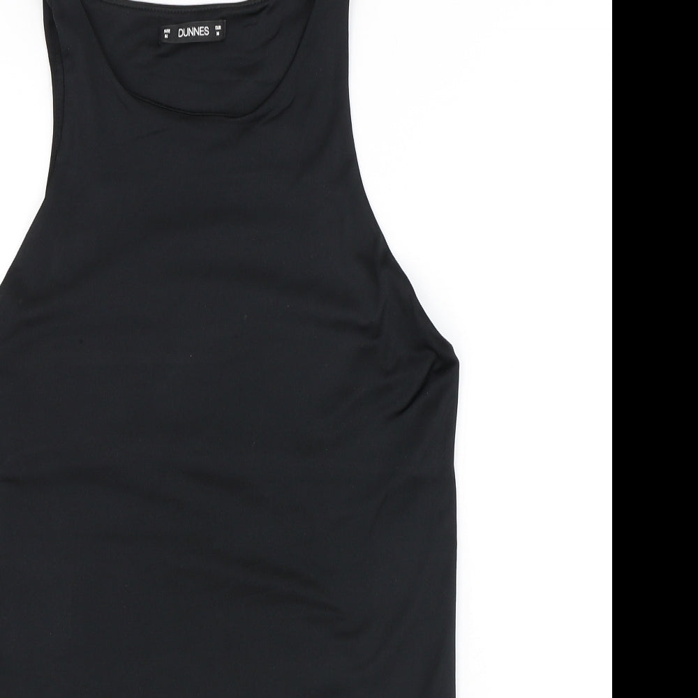 Dunnes Stores Womens Black Polyester Bodysuit One-Piece Size M Snap