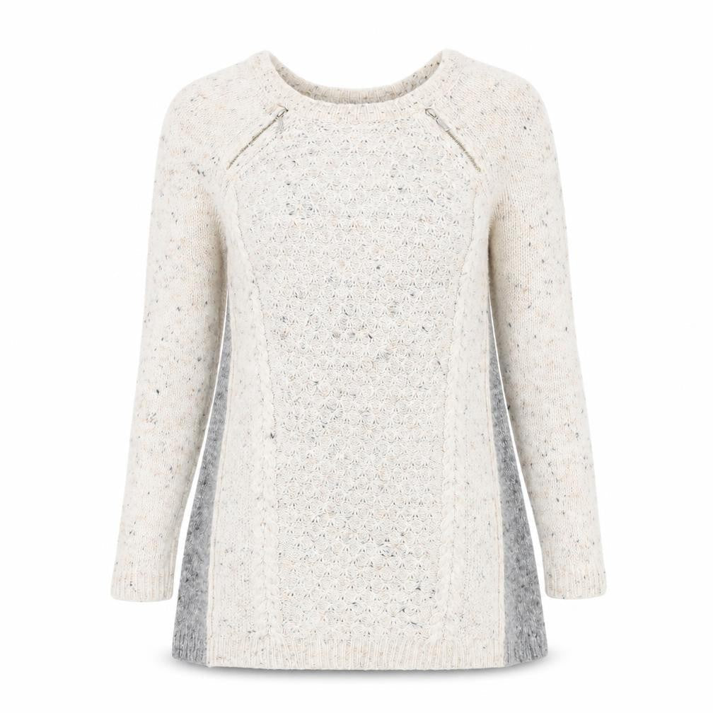 Marks and Spencer Womens Grey Round Neck Polyester Pullover Jumper Size 8