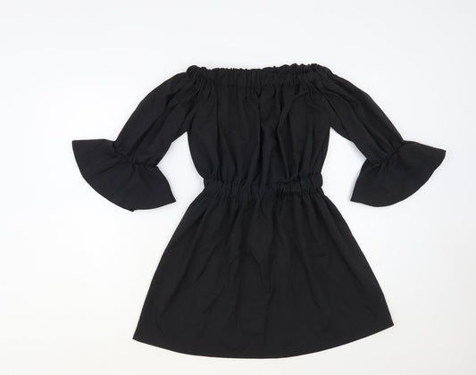 SheIn Womens Black Polyester Fit & Flare Size M Off the Shoulder Pullover