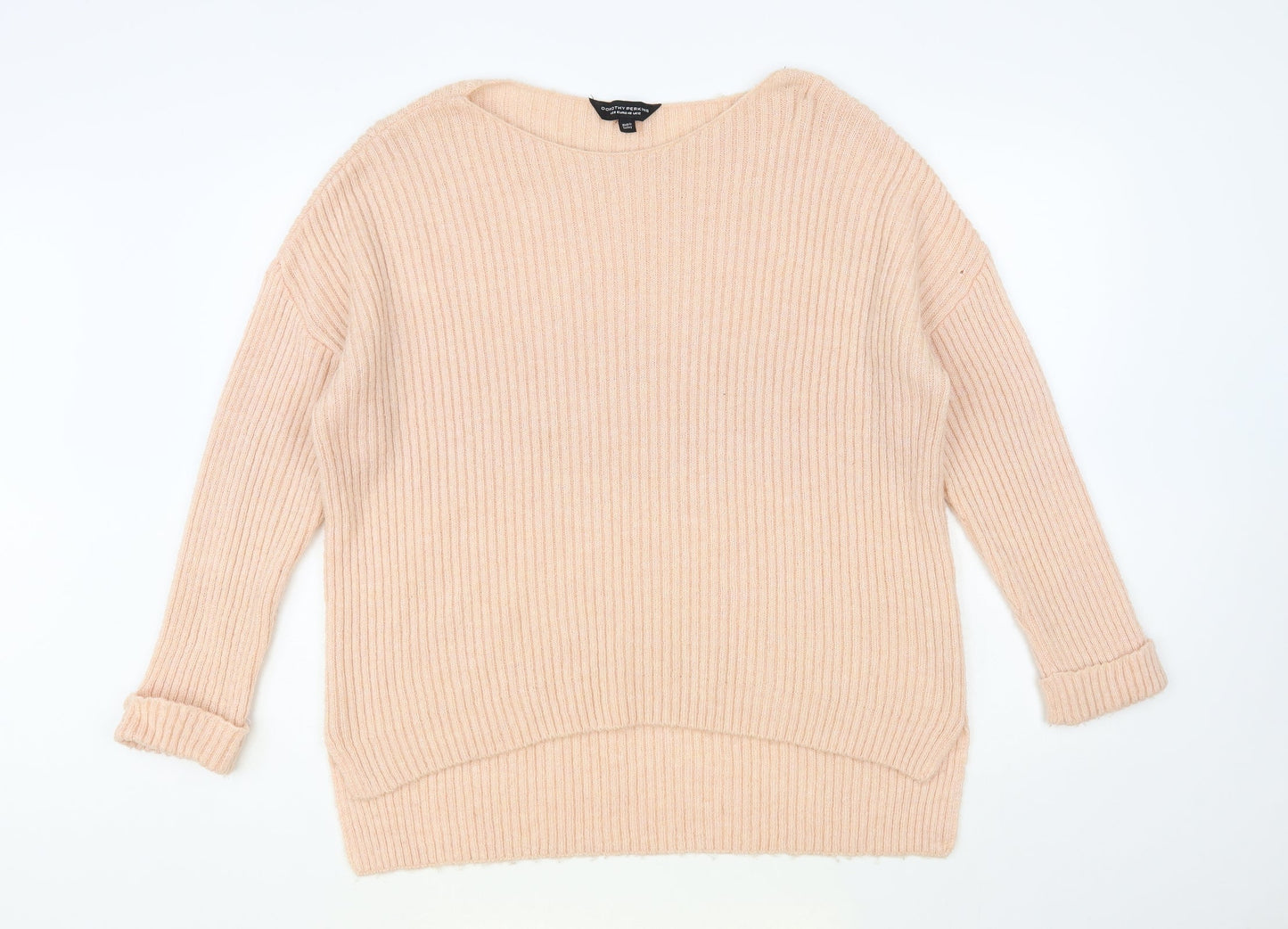 Dorothy Perkins Womens Pink Boat Neck Acrylic Pullover Jumper Size 12