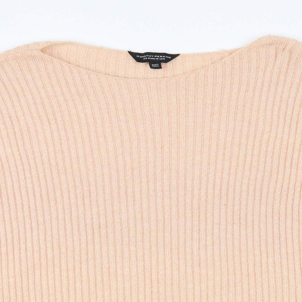 Dorothy Perkins Womens Pink Boat Neck Acrylic Pullover Jumper Size 12